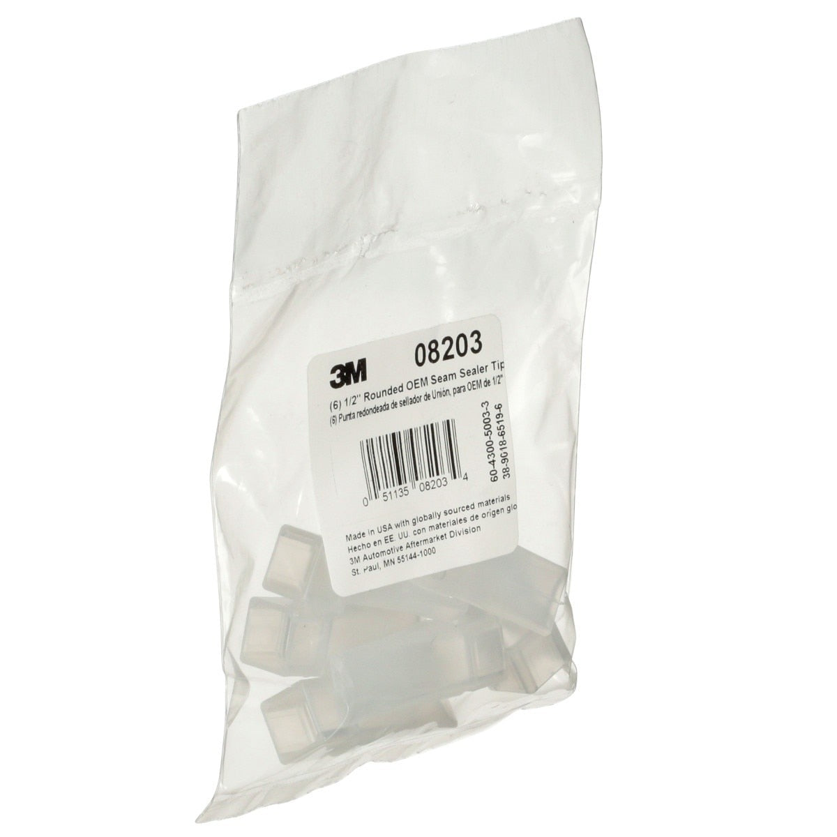 3M 08203 OEM Seam Sealer Tip, 1/2 in, Rounded (7000118469) (36 Pack) - 3
