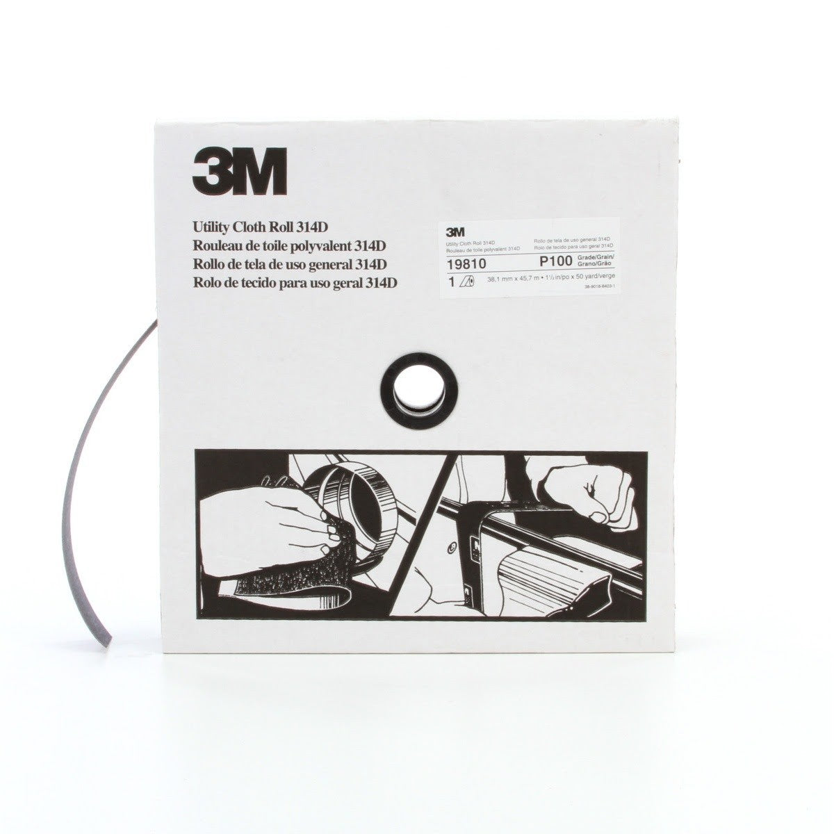 3M 314D Utility Cloth, P100 J-weight, 1-1/2 in x 50 yd (7000118530) (5 Pack)