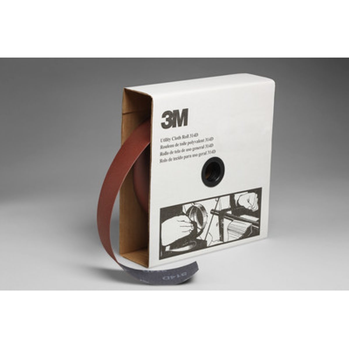 3M 314D Utility Cloth Roll, Aluminum Oxide, P400, Maroon, 2 in x 50 yd (7000118534) (5 Pack) - 5