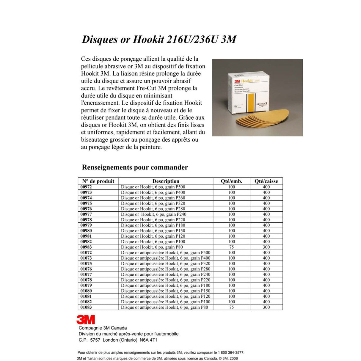 3M 236U 00917 Hookit Gold Disc, P180, 3 in (7000118759) (200 Pack) - 8