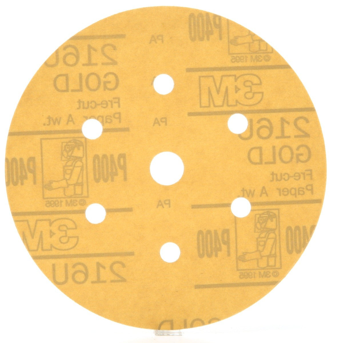 3M 216U 01073 Hookit Gold Disc Dust Free, Aluminum Oxide P400, 6 in, 7 Hole (7000119688) (400 Pack)