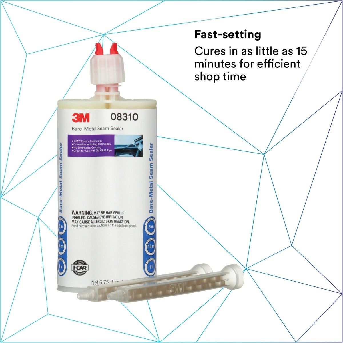 3M Bare-Metal Seam Sealer, Two-Part Self-Mixing Epoxy, Non-Sag, Beige, 200 mL Cartridge (08310) (7000119690) (6 Pack) - 6