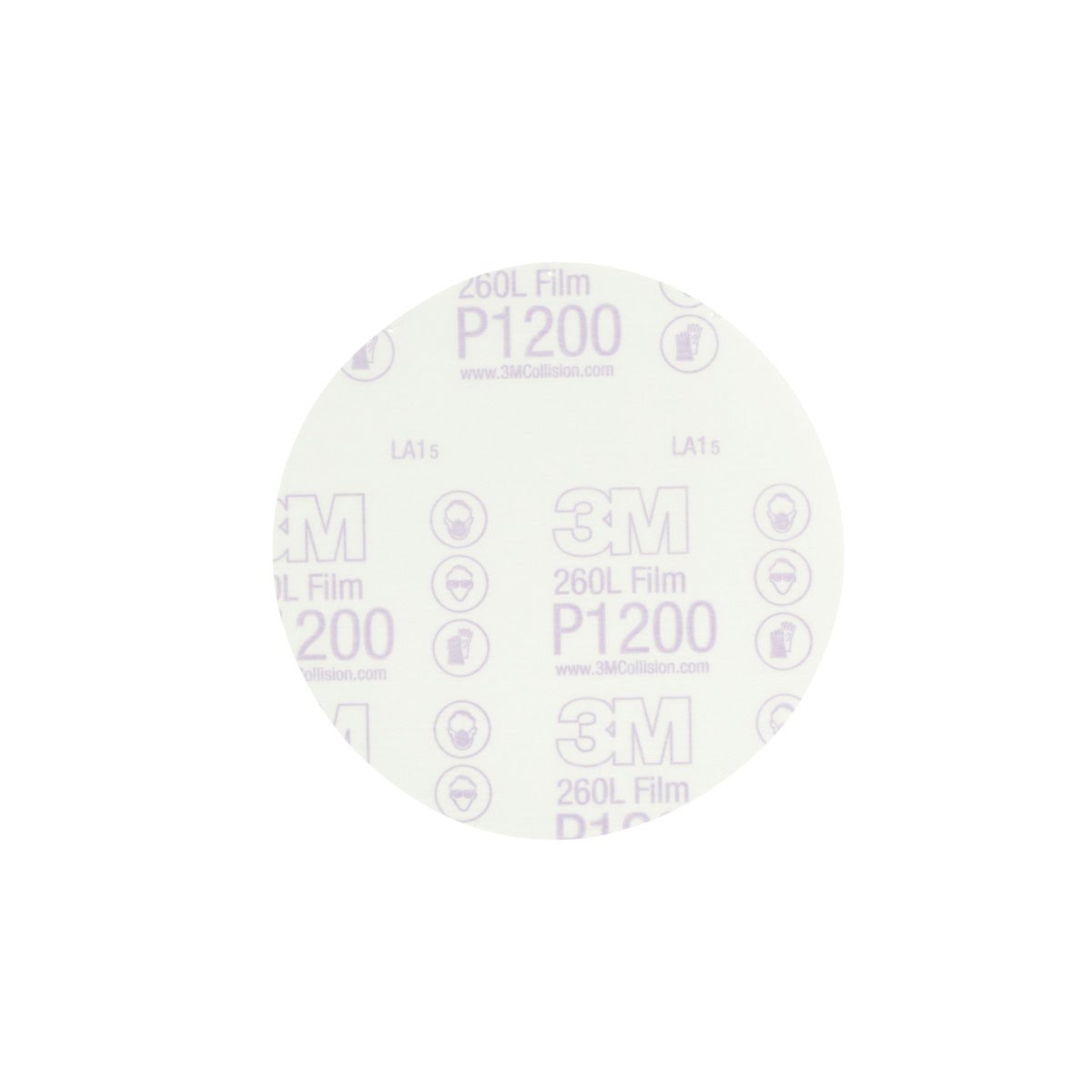 3M 260L 01103 Hookit Red Finishing Film Abrasive Disc, P1200, 6 in for Auto Sanding (7000119775) (100 Pack)