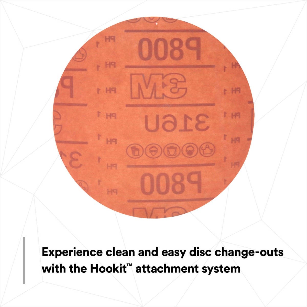 3M 316U 01187 Hookit Red Abrasive Disc, No Hole, Aluminum Oxide P800, 6 in (7000119779) (300 Pack) - 6