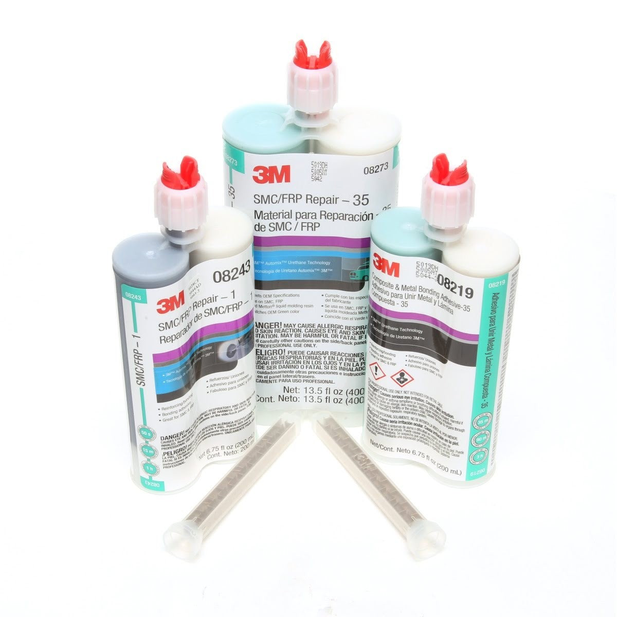 3M SMC/Fiberglass Repair Adhesive-1 Two-part Urethane Green 400 mL Cartridge (08270) (7000119842) (6 Pack) - 2
