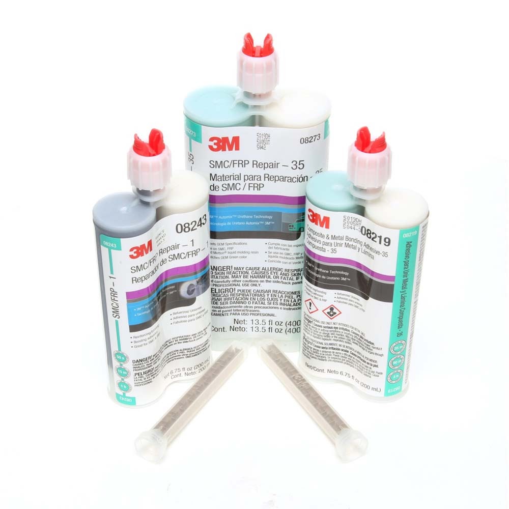 3M 08272 SMC/Fiberglass Repair Adhesive-10, Green, 400 mL Cartridge (7000119844) (6 Pack) - 3