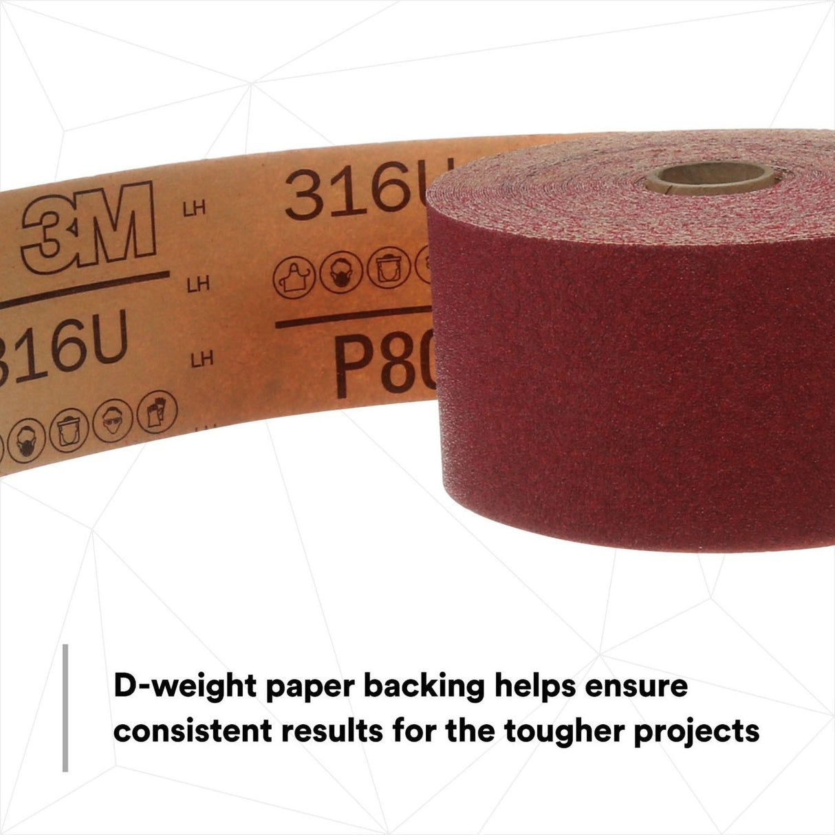 3M 316U Stikit Stikit Red Abrasive Sheet Roll, No Hole, P80, 2-3/4 in x 25 yd, D Weight (01688) (7000119931) (6 Pack) - 8