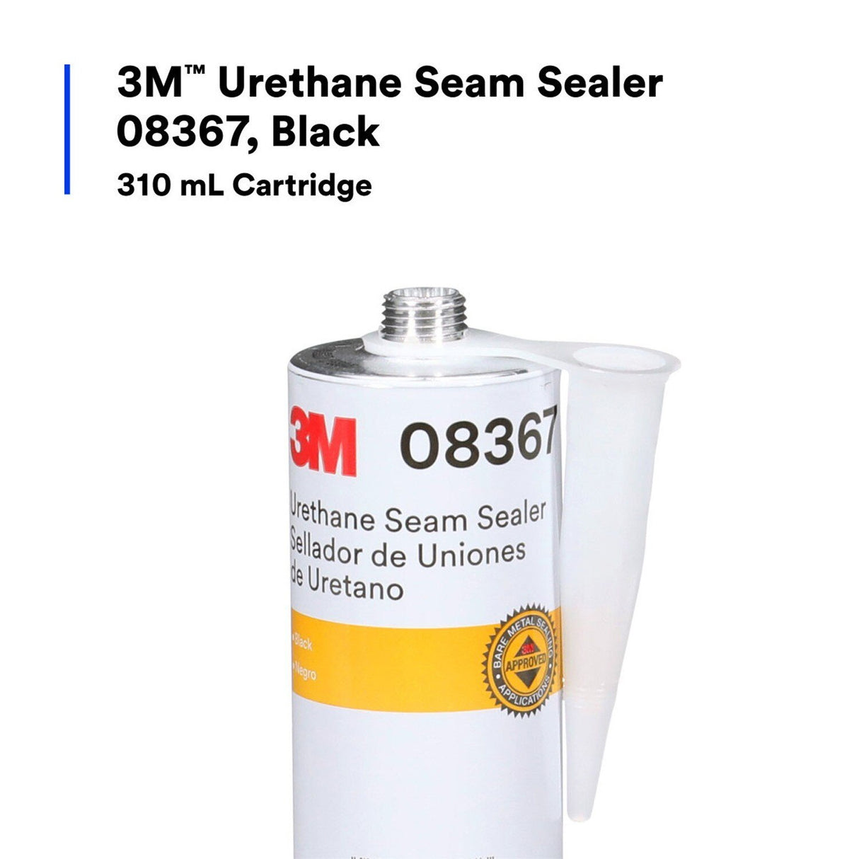 3M 08367 Urethane Seam Sealer, Black, High Solids, Permanently Flexible, 310 mL 10.5 fl oz Cartridge (7000119968) - 5