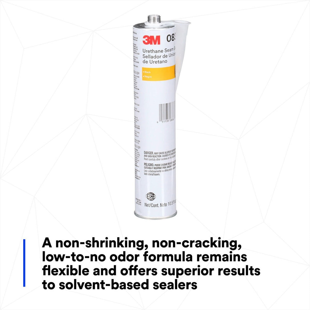 3M 08367 Urethane Seam Sealer, Black, High Solids, Permanently Flexible, 310 mL 10.5 fl oz Cartridge (7000119968) (12 Pack) - 8