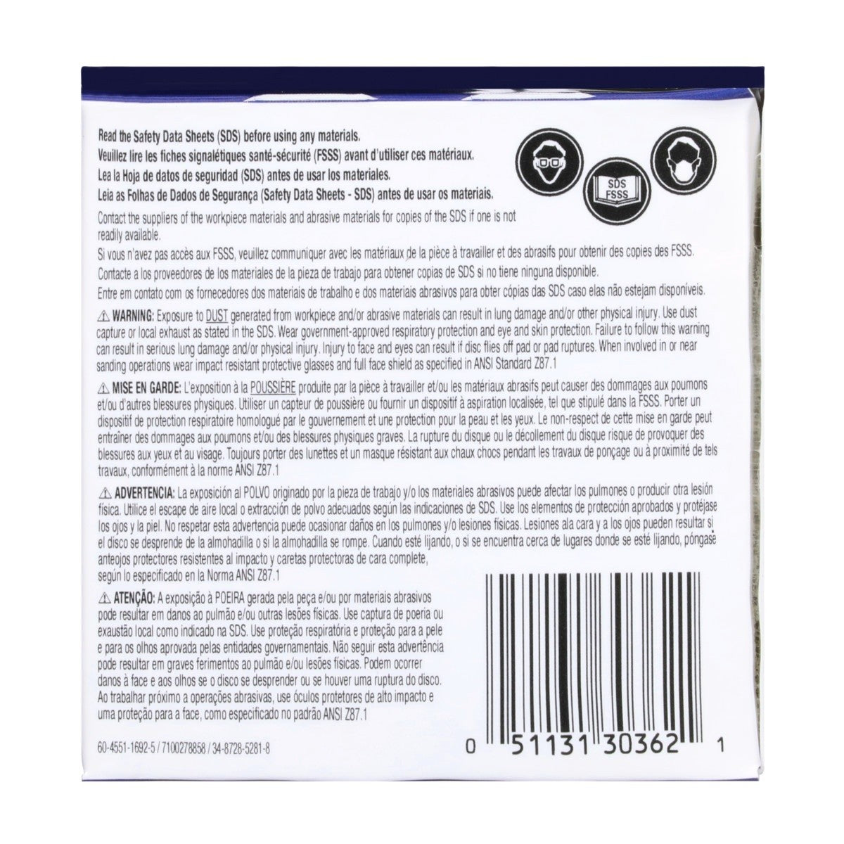 3M 443SA 30362 Trizact Hookit Foam Disc, P5000, Blue, 3 in (7000120106) (60 Pack) - 10