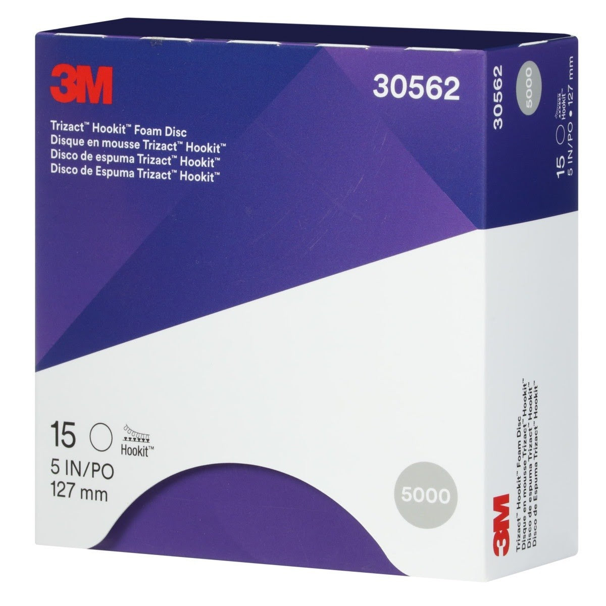 3M 443SA 30562 Trizact Hookit Foam Abrasive Disc, 5000, 5 in (127 mm) (7000120107) (60 Pack) - 8