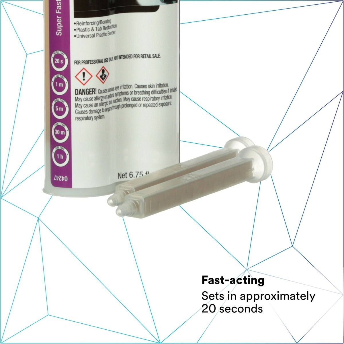 3M 04248 Super Fast Repair Adhesive, Black, 200 mL Cartridge (7000120166) (36 Pack) - 3