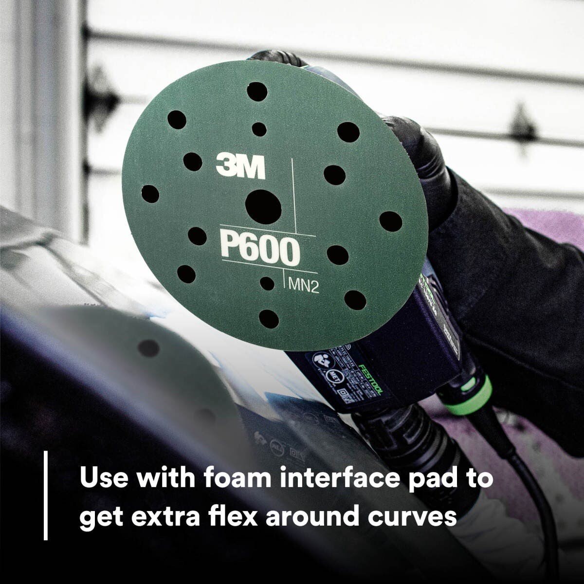 3M 270J 34405 Hookit Flexible Abrasive Disc, Dust Free, Aluminum Oxide P600, Gray, 6 in, Primer and Clear Coat Sanding (7000120194) (125 Pack) - 9
