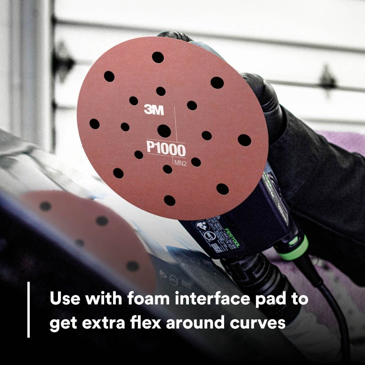 3M 270J 34407 Hookit Flexible Abrasive Disc, Dust Free, P1000, Red, 6 in (7000120196) (125 Pack) - 6