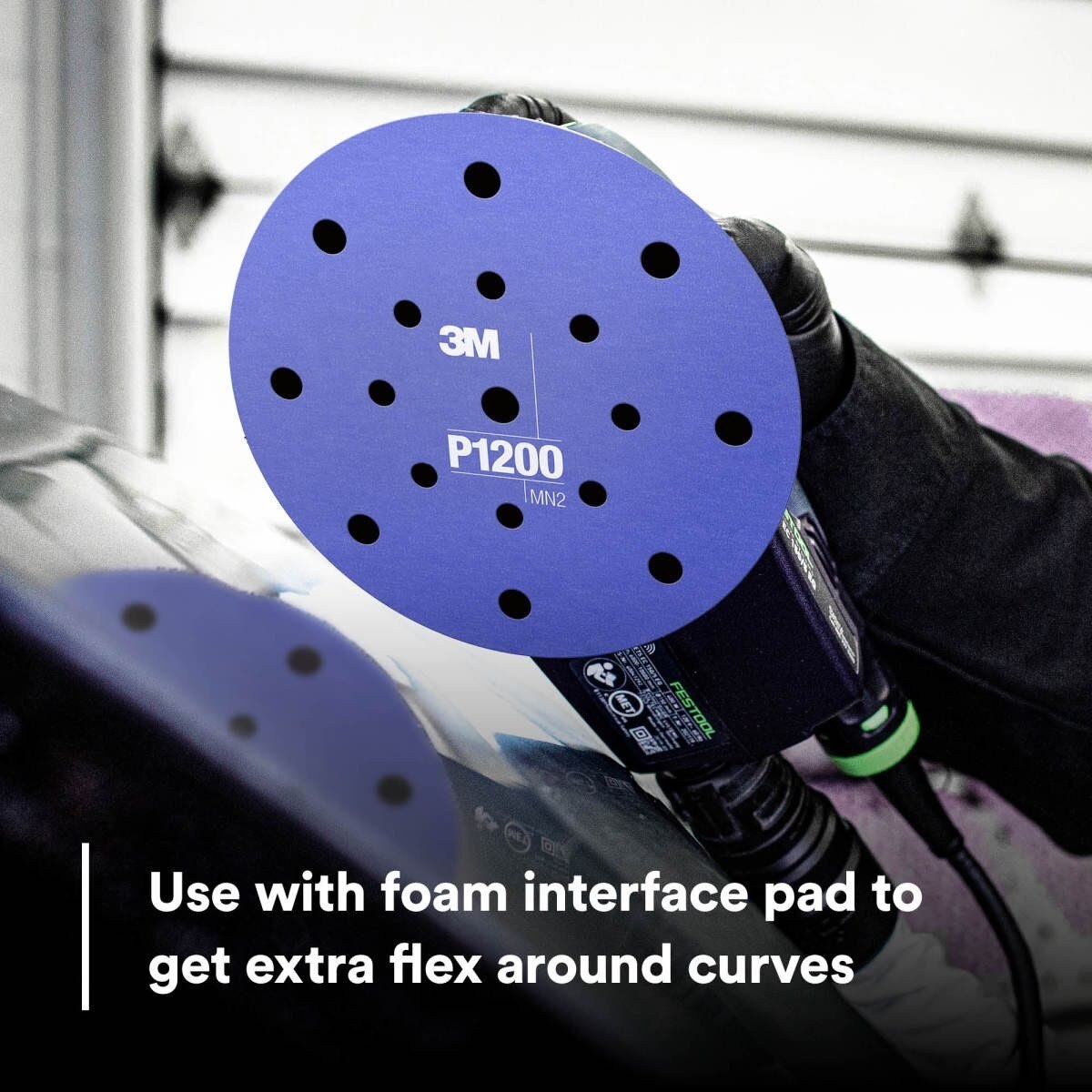 3M 270J 34408 Hookit Flexible Abrasive Disc, Dust Free, P1200, Purple, 6 in, Paint Finishing, Defect Removal, Clear Coat Sanding (7000120197) (125 Pack) - 5