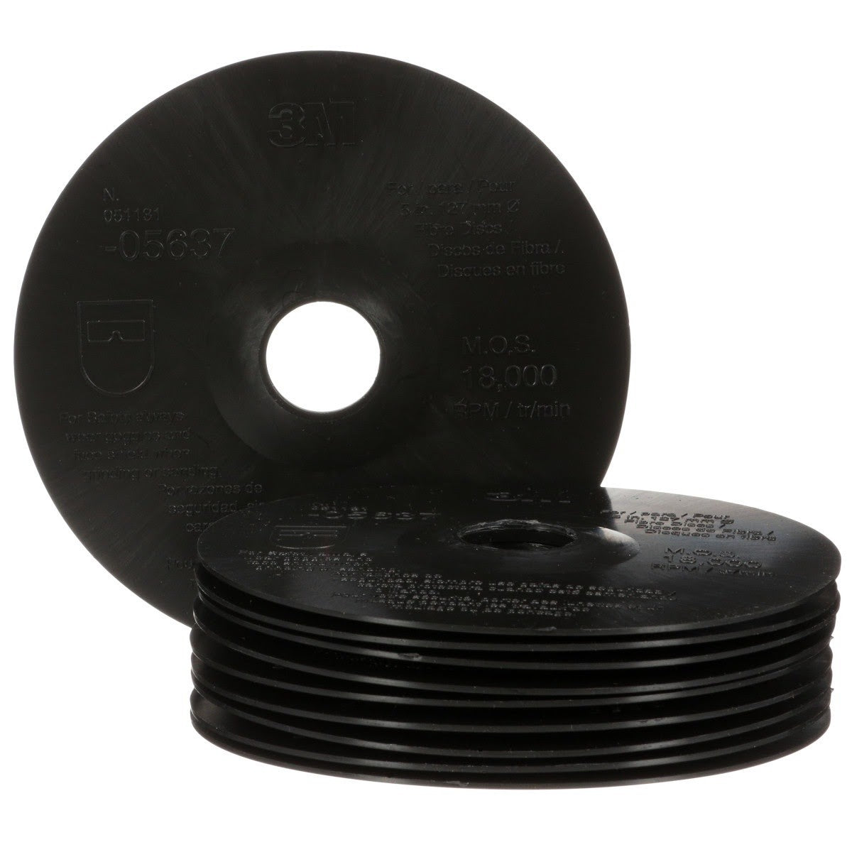 3M 05637 Fibre Disc Backup Pad, 5 in x 7/8 in (7000120462) (10 Pack) - 5