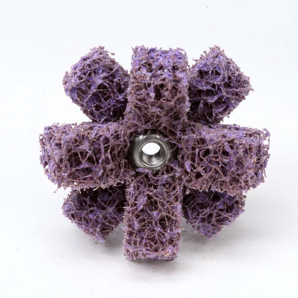 3M 7000121120 Scotch-Brite Cross Buff, 1-1/2 in x 3/8 in x 2 PLY x 8-32 High Strength A MED (25 Pack)