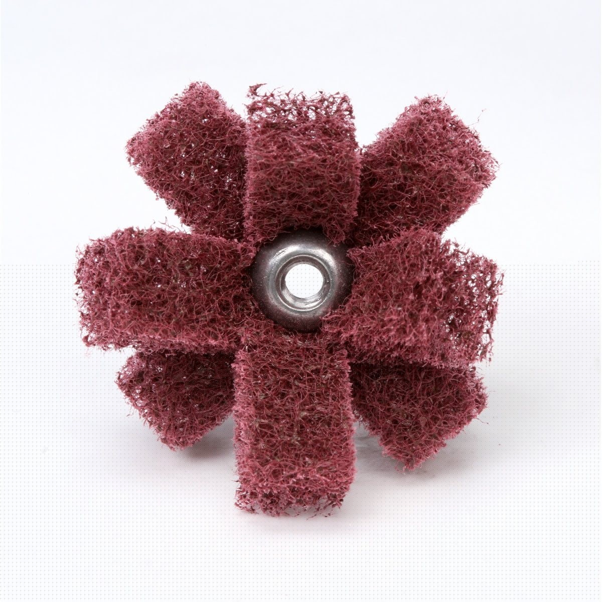3M HS-XB Scotch-Brite Cross Buff, Aluminum Oxide Very Fine, Maroon, 1-1/2 in x 3/8 in, 2 Ply, 8-32 Eyelet (7000121147) (100 Pack)
