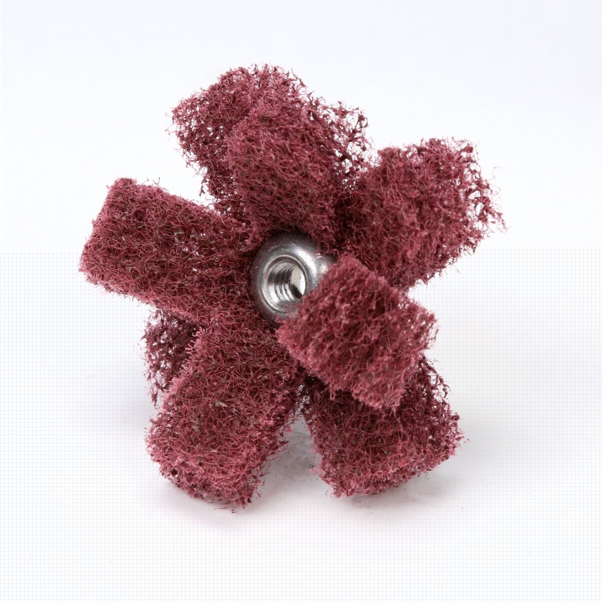 3M HS-XB Scotch-Brite Cross Buff, Aluminum Oxide Very Fine, Maroon, 1-1/2 in x 3/8 in, 2 Ply, 8-32 Eyelet (7000121147) (100 Pack) - 2