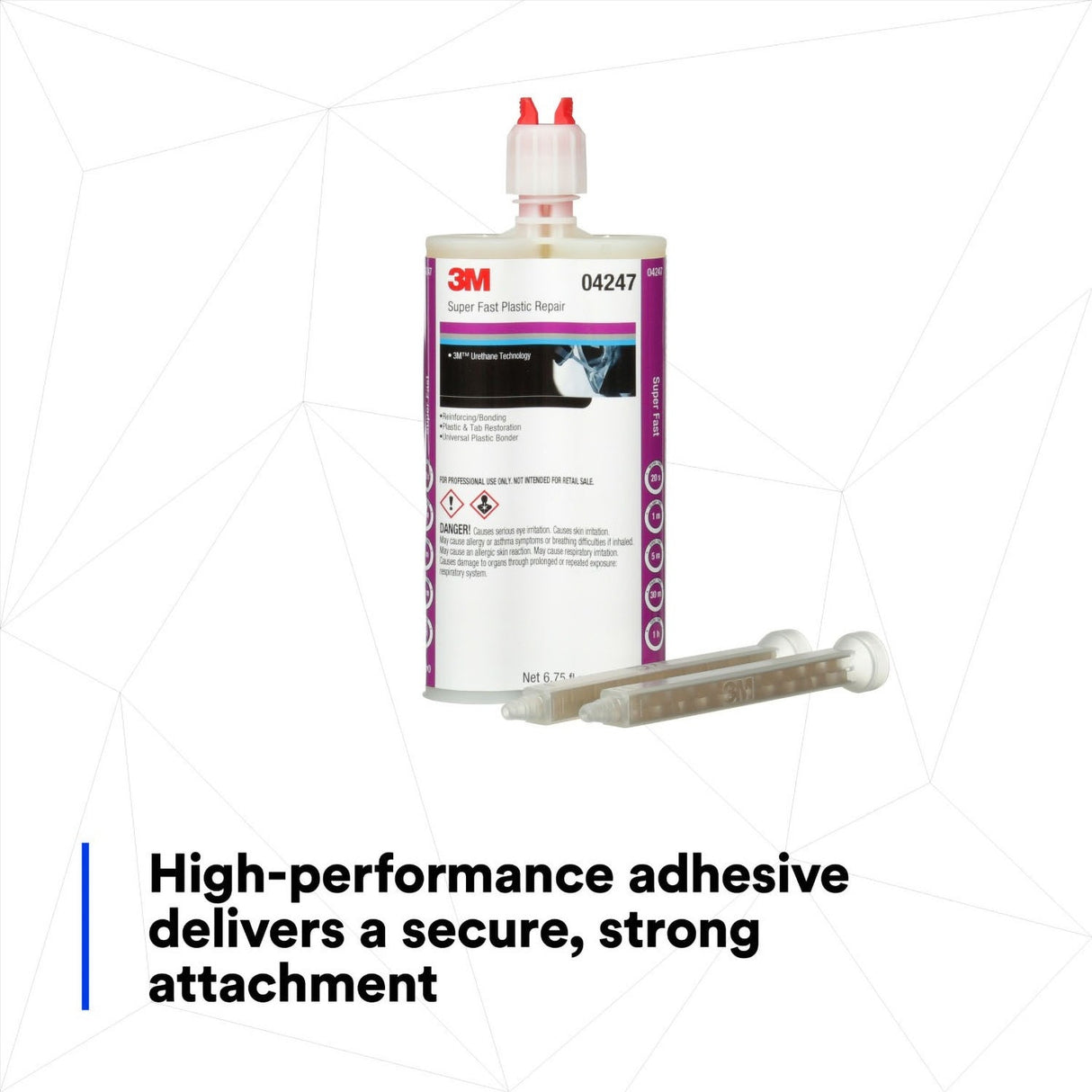 3M 04247 Super Fast Plastic Repair Two-Part Urethane Adhesive, Transparent, 200 mL 6.75 fl oz Cartridge (4247) (7000121226) (6 Pack) - 8