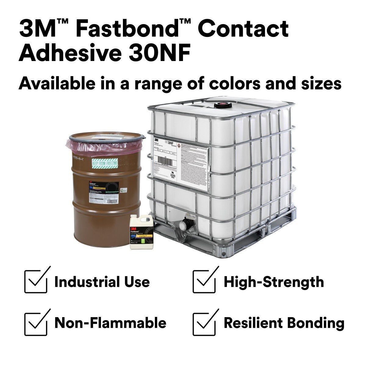 3M 30NF 21183 Contact Adhesive, Neutral, 55 Gallon Open Head Drum, 52 Gallon Net (7000121382) - 2