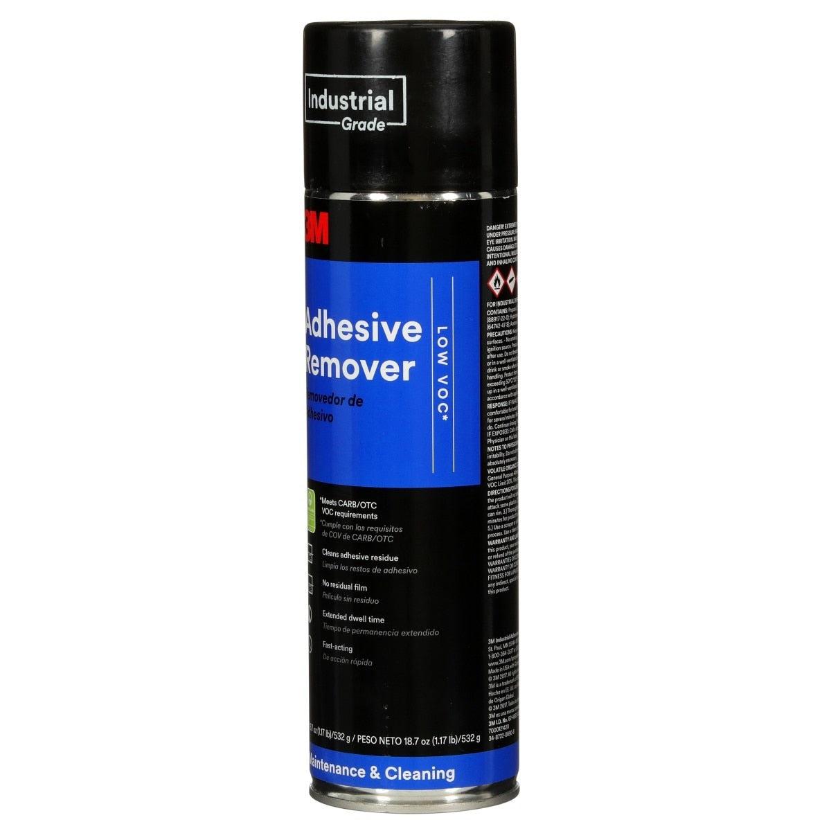 3M ADH REMOVER Adhesive Remover Low VOC 20 Percent Aerosol Can, Transparent, 24 fl oz, Net Wt 18.7 oz (7000121420) (12 Pack) - 3