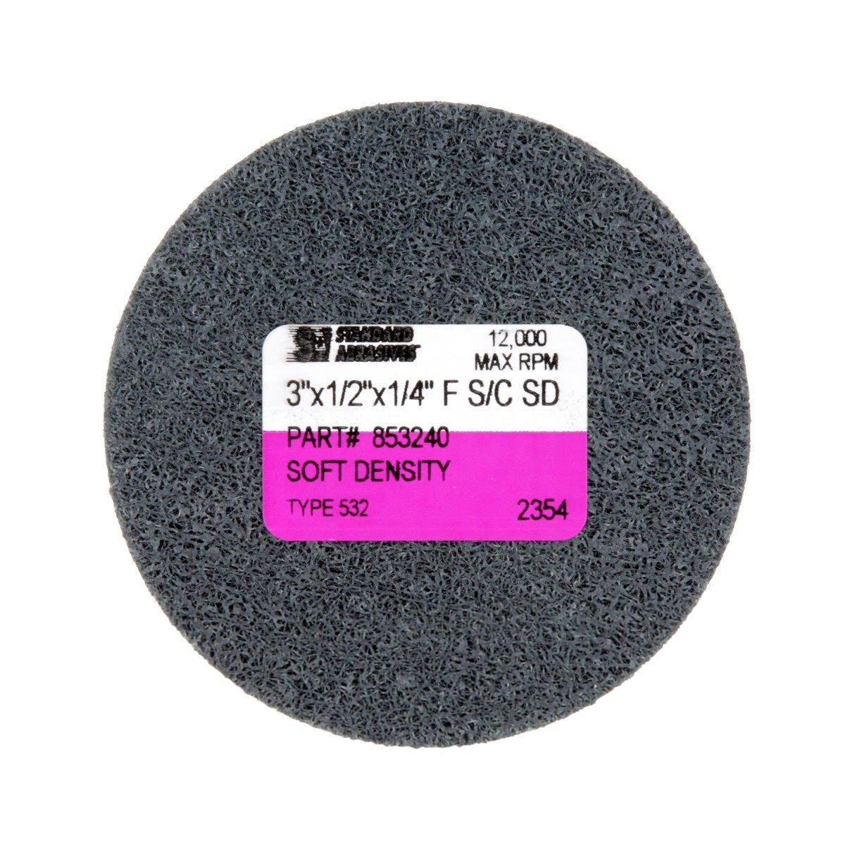 3M 853240 Standard Abrasives S/C Unitized Wheel, 532 3 in x 1/2 in x 1/4 in (7000121887) (10 Pack) - 2