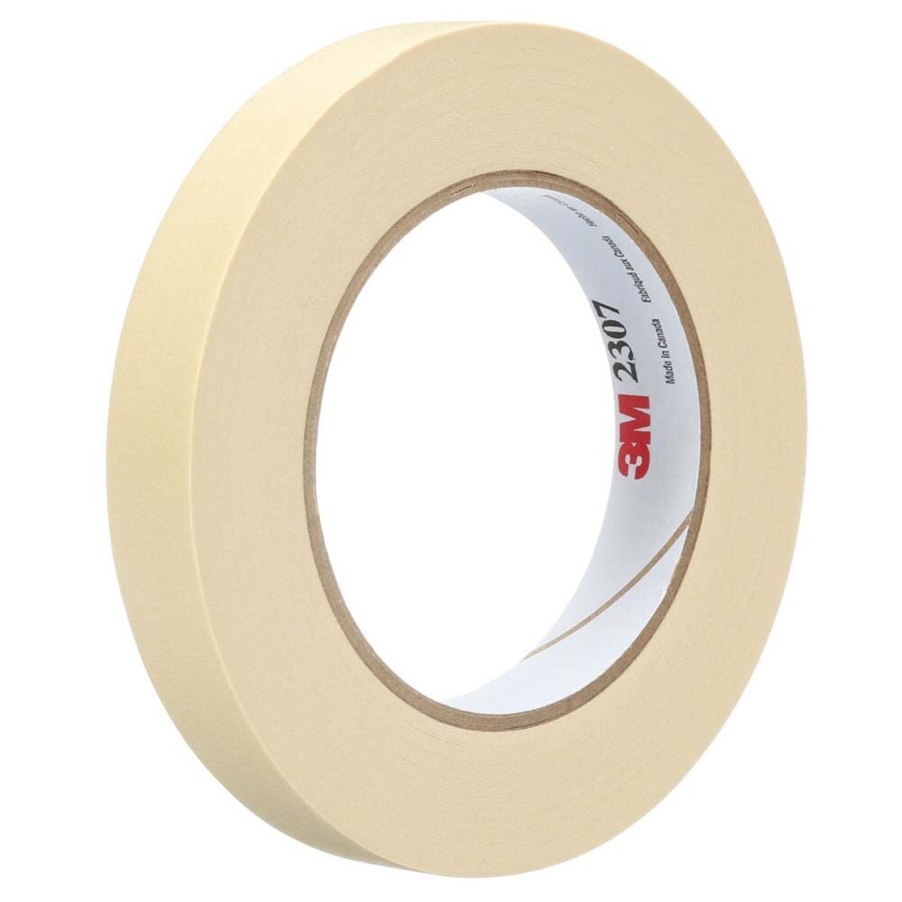 3M 2307 Masking Tape , Tan, 18 mm x 55 m, 5.2 mil (7000123530) (48 Pack)