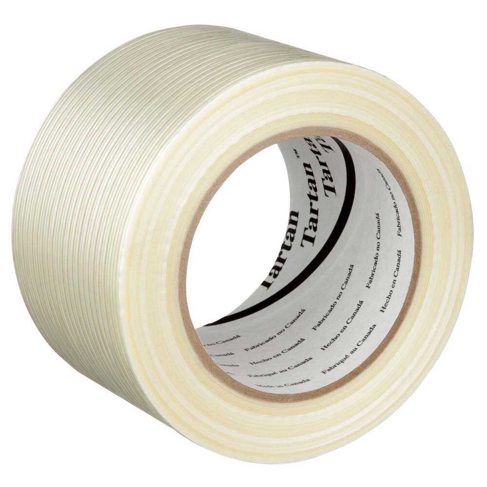 3M 7000123734 Tartan Filament Tape 8934, Clear, 72 mm x 55 m, 4 mil (12 Pack) - 2