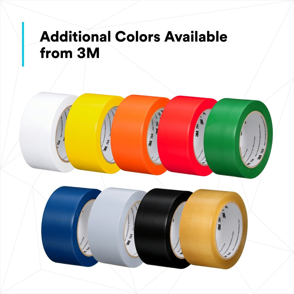 3M 764 General Purpose Vinyl Tape, Blue, 1 in x 36 yd, 5 mil (43431) (7000123887) (36 Pack) - 10