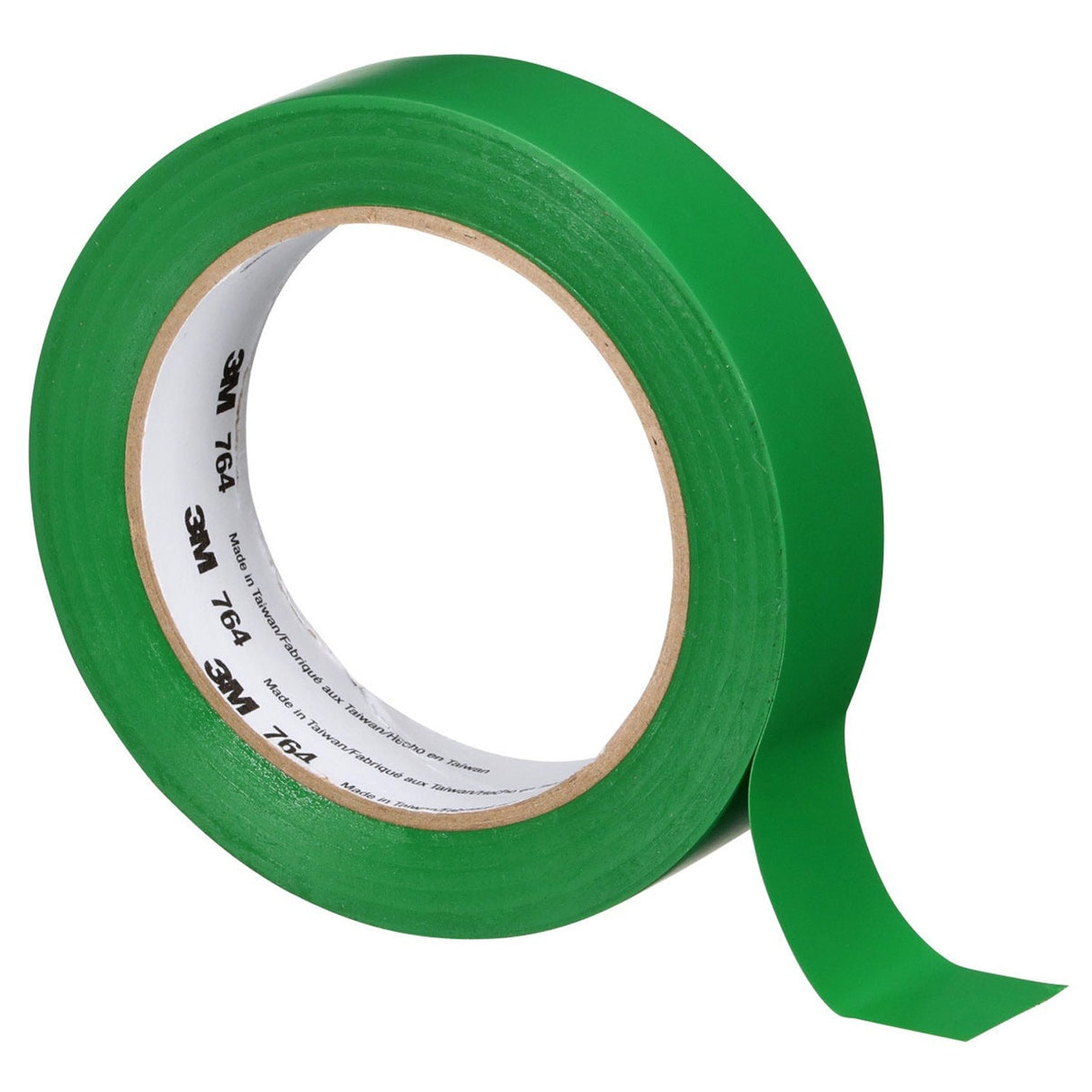 3M 764 General Purpose Vinyl Tape, Green, 1 in x 36 yd, 5 mil (43434) (7000123888) (36 Pack)