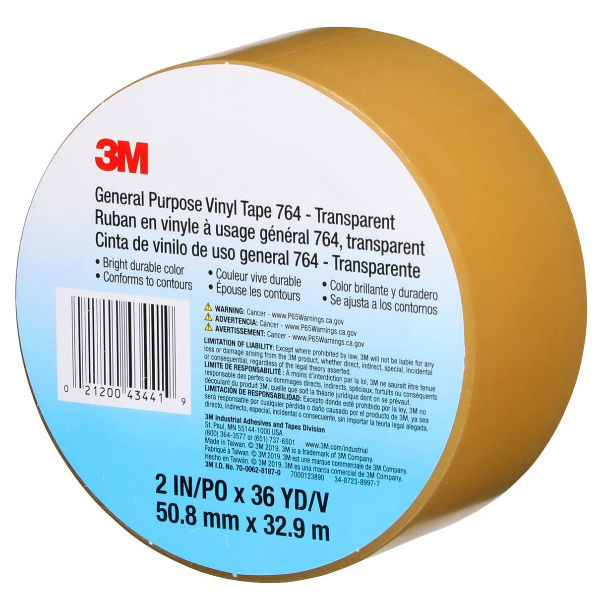 3M 764 General Purpose Vinyl Tape Transparent 2 in x 36 yd 5 mil Floor Marking Color Coding Bundling (7000123890) (24 Pack) - 9