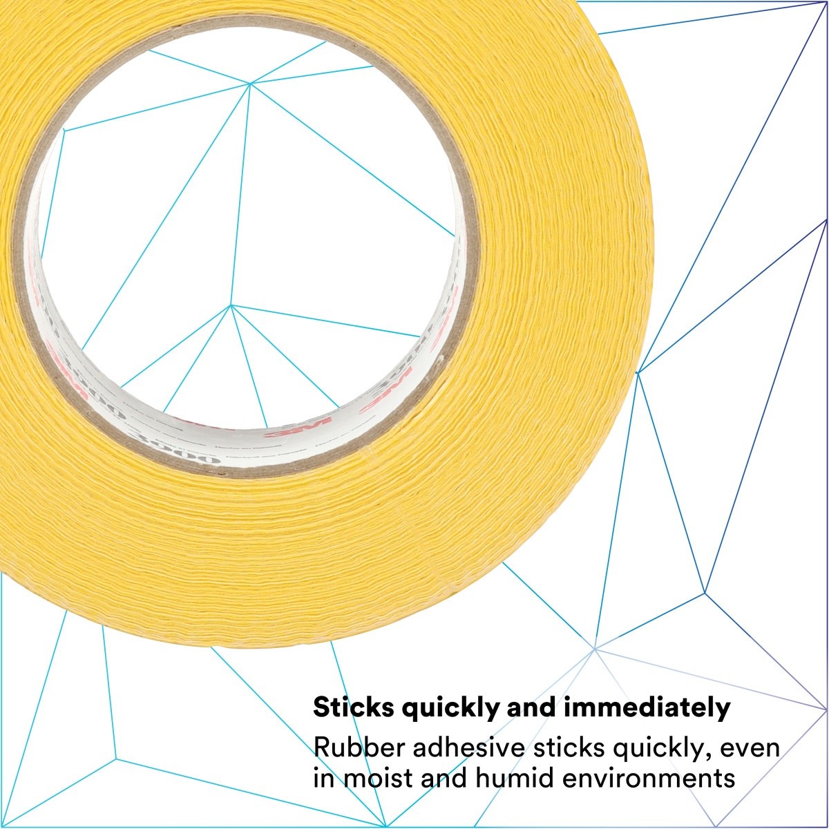 3M 3900 Multi-Purpose Duct Tape, Rubber Adhesive, Water Resistant, Yellow, 48 mm x 54.8 m, 7.6 mil (7000124007) (24 Pack) - 3