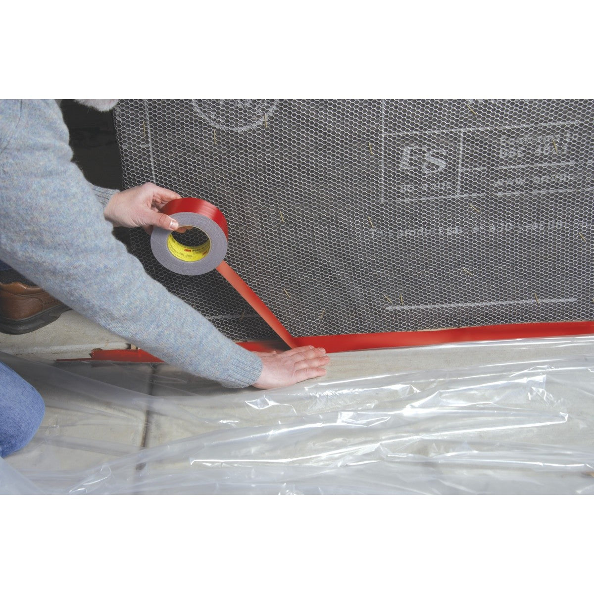 3M 5959 Outdoor Masking and Stucco Tape, Red, 48 mm x 41.1 m, 12.0 mil (7000124742) (12 Pack) - 4