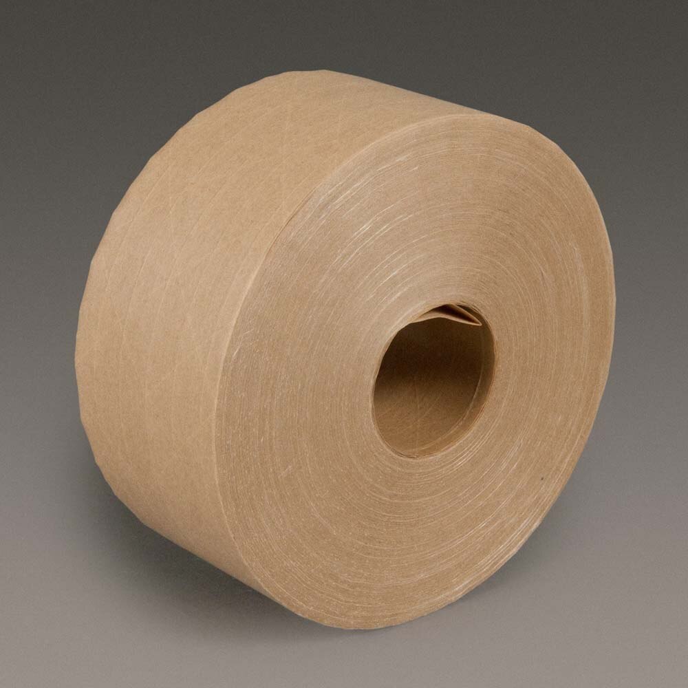 3M 7000124806 Water Activated Paper Tape 6145, Natural, Light Duty Reinforced, 72 mm x 450 ft (10 Pack)