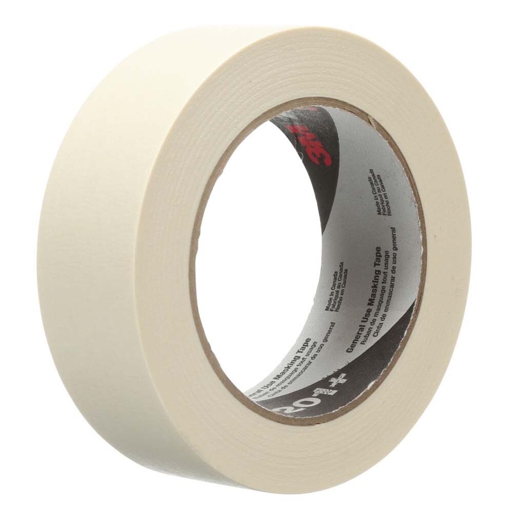 3M 201+ General Use Masking Tape, Tan, 1.42 in x 2.15 in, 4.4 mil - Easy-to-Use High Value Crepe Paper Tape (7000124882) (1 Piece) - 3
