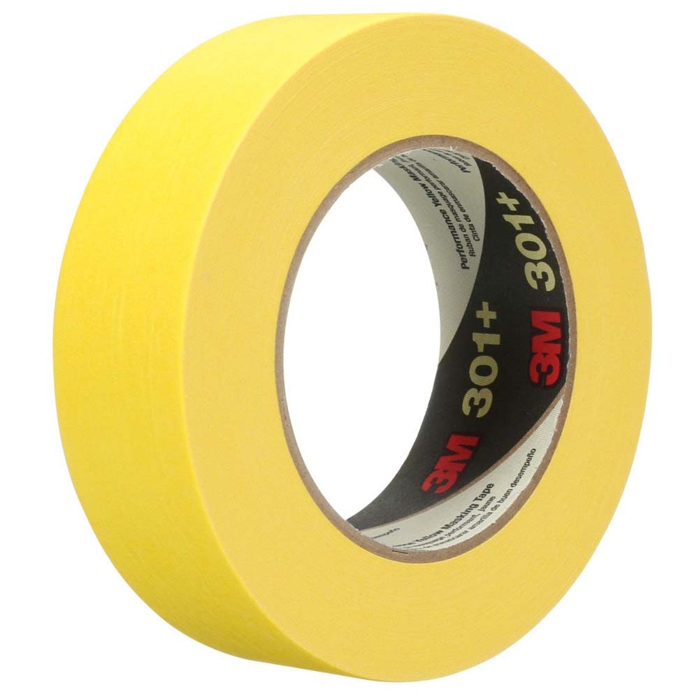 3M 301+ Performance Yellow Masking Tape , 24 mm x 55 m, 6.3 mil (7000124889) (36 Pack) - 2