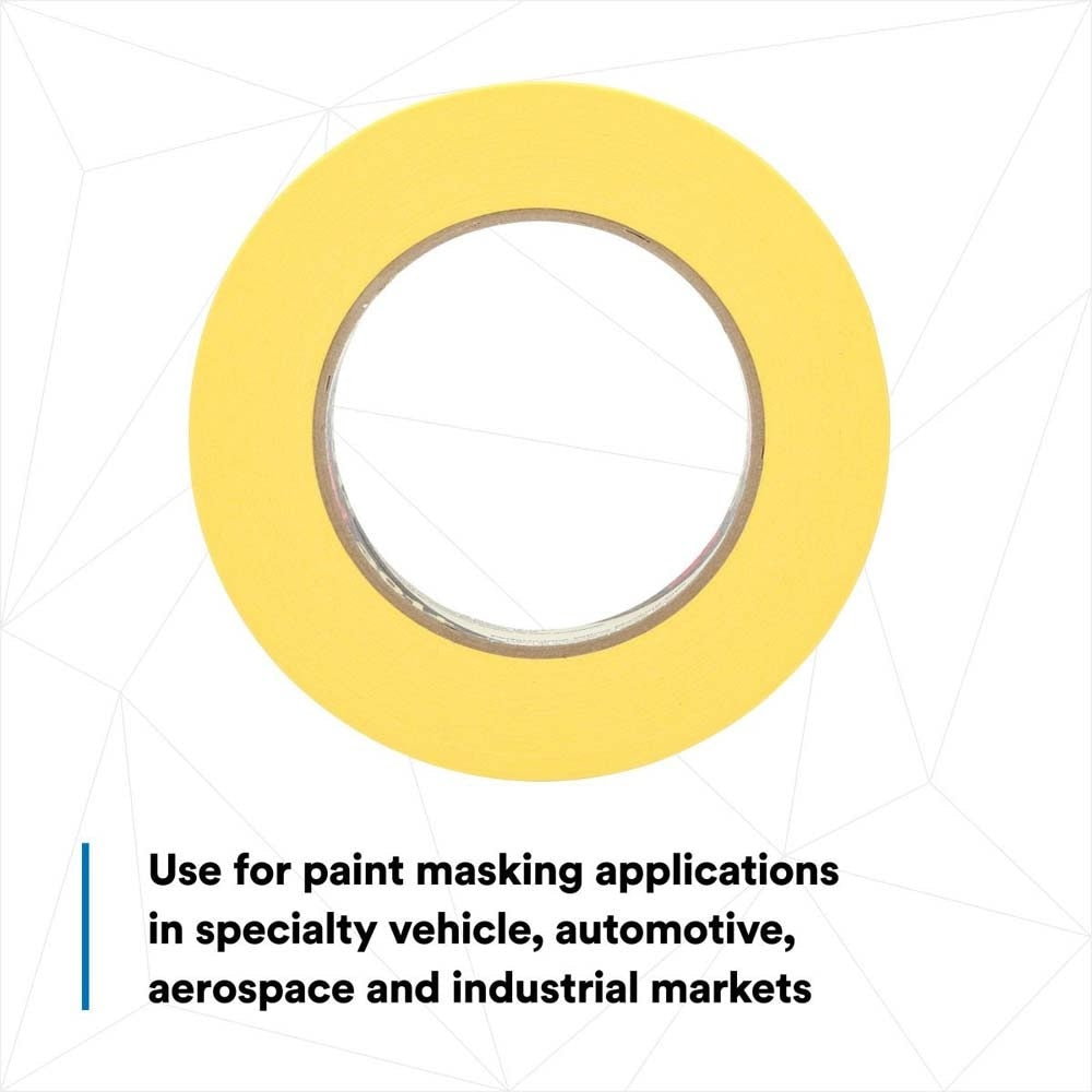 3M 301+ Performance Yellow Masking Tape , 24 mm x 55 m, 6.3 mil (7000124889) (36 Pack) - 6