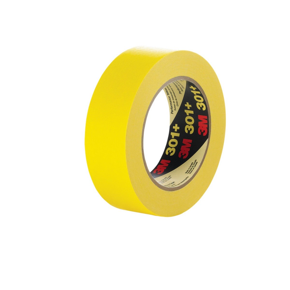 3M 301+ Performance Yellow Masking Tape, Yellow, 36 mm x 55 m, 6.3 mil (7000124890) (24 Pack)