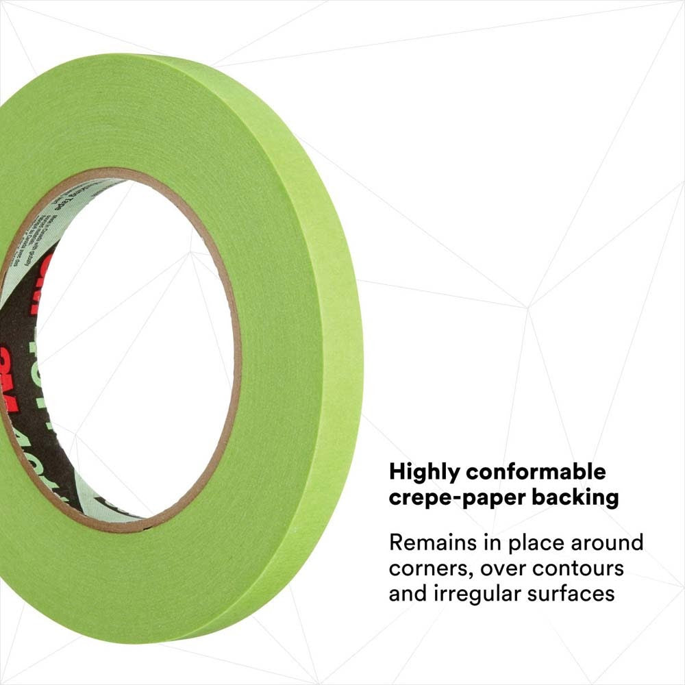 3M 401+ High Performance Green Masking Tape , 12 mm x 55 m 6.7 mil (7000124894) (48 Pack) - 7