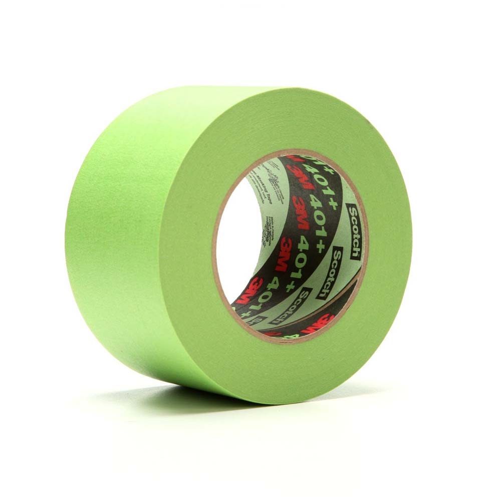 3M 401+ High Performance Green Masking Tape , 72 mm x 55 m, 6.7 mil (7000124899) (8 Pack)