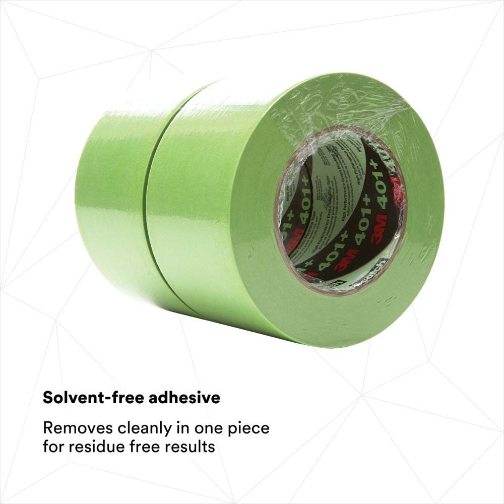 3M 401+ High Performance Green Masking Tape , 72 mm x 55 m, 6.7 mil (7000124899) (8 Pack) - 3