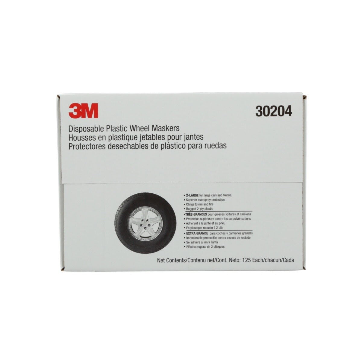 3M 30204 Disposable Plastic Wheel Masker, X-Large (7000125076) (125 Pack)