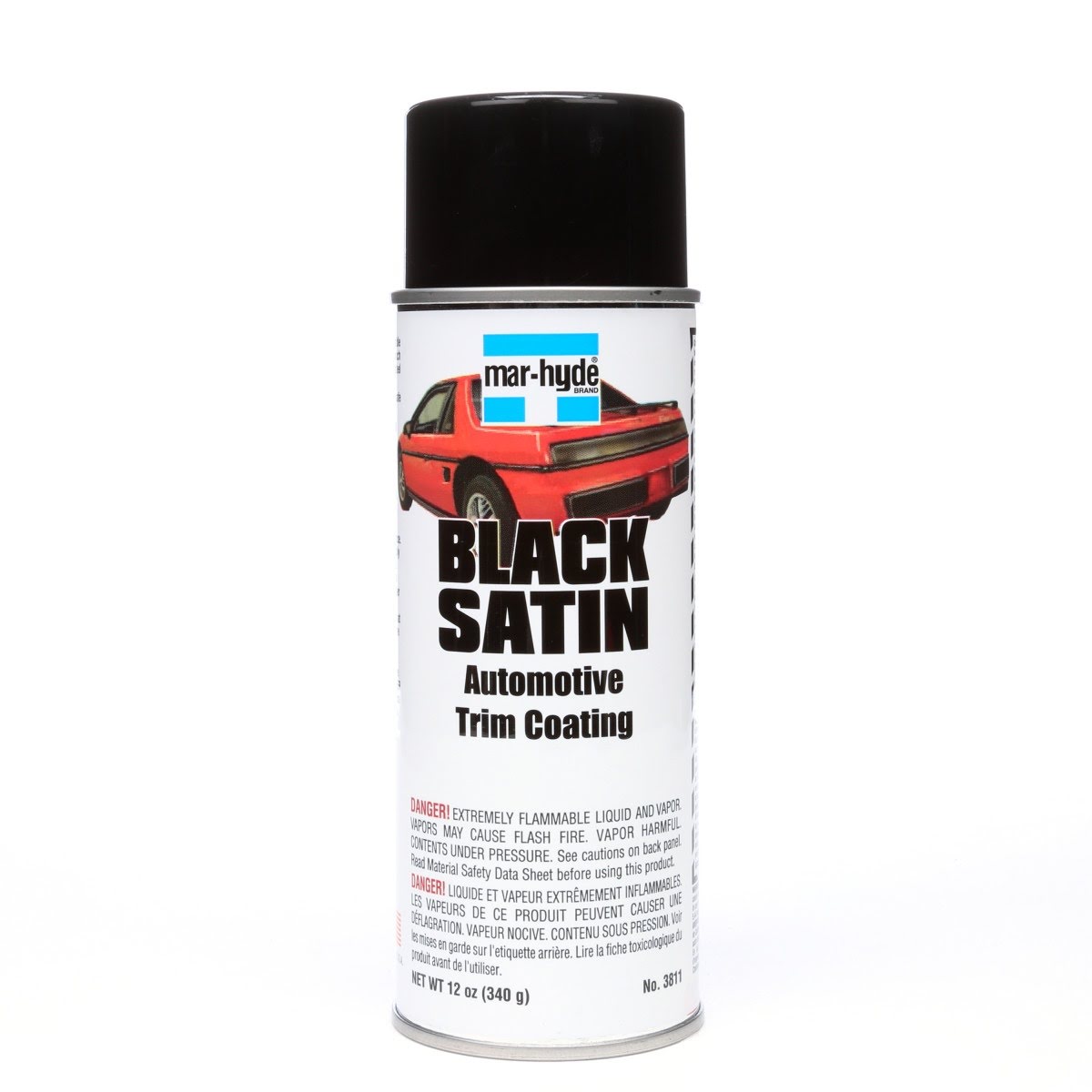 3M Mar-Hyde Black Satin Automotive Trim Coating, Aerosol, 12 oz (03811) (7000125078) (12 Pack)