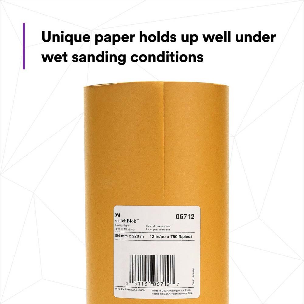 3M 06712 Scotchblok Masking Paper, 12 in x 750 ft (7000125989) - 3