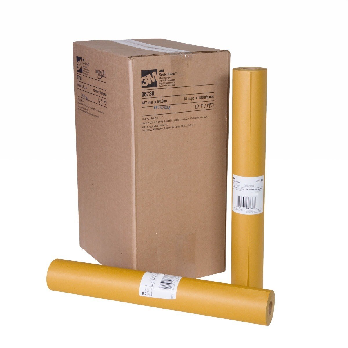 3M 06738 Scotchblok Masking Paper, 18 in x 180 ft (7000126012) (12 Pack) - 5