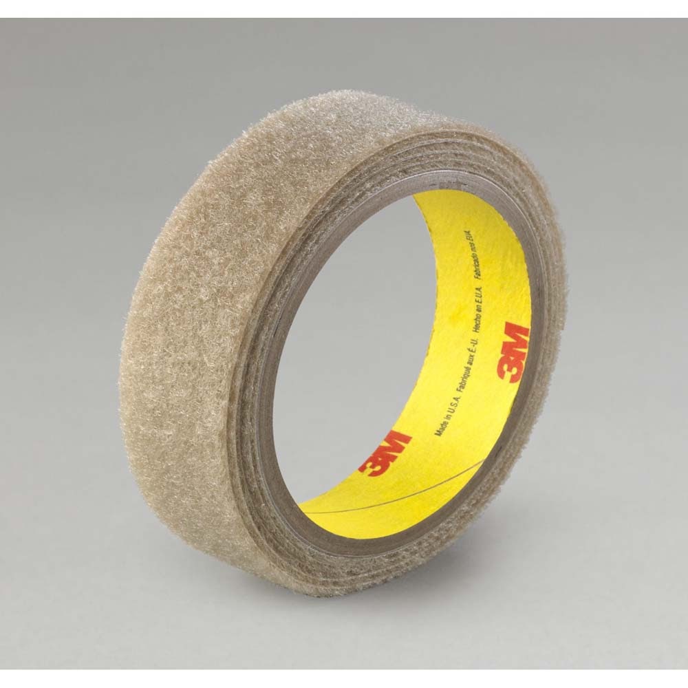 3M 7000126463 Hook Fastener SJ3526N Beige with Rubber Adhesive, 1 in x 50 yd