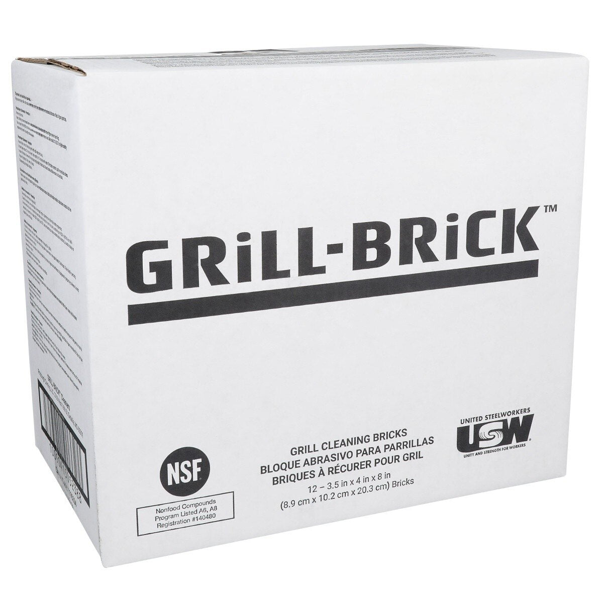 3M Grill Cleaner, Heavy Duty, 3-1/2 in x 4 in x 8 in, Charcoal, For Flat Top Griddles, Commercial Kitchen (7000126863) (12 Pack) - 4