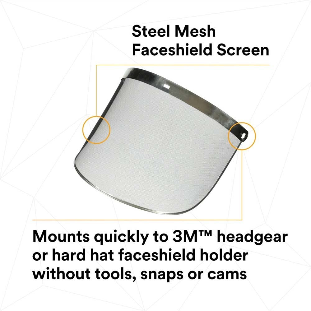 3M 7000127168 Steel Mesh Faceshield Screen W96M 82506-00000 Molded - 4