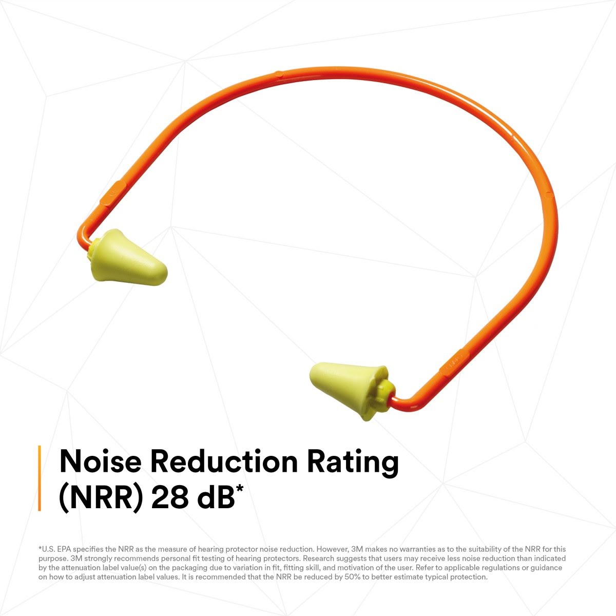 3M 320-1000 E-A-R 28 Banded Hearing Protectors, NRR 28 dB, Orange Yellow (7000127170) (100 Pack) - 3